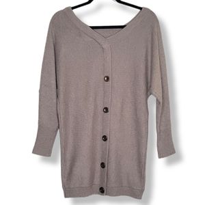 Ruby Moon Wool Blend Button Back Batwing Sleeve Sweater, Size S